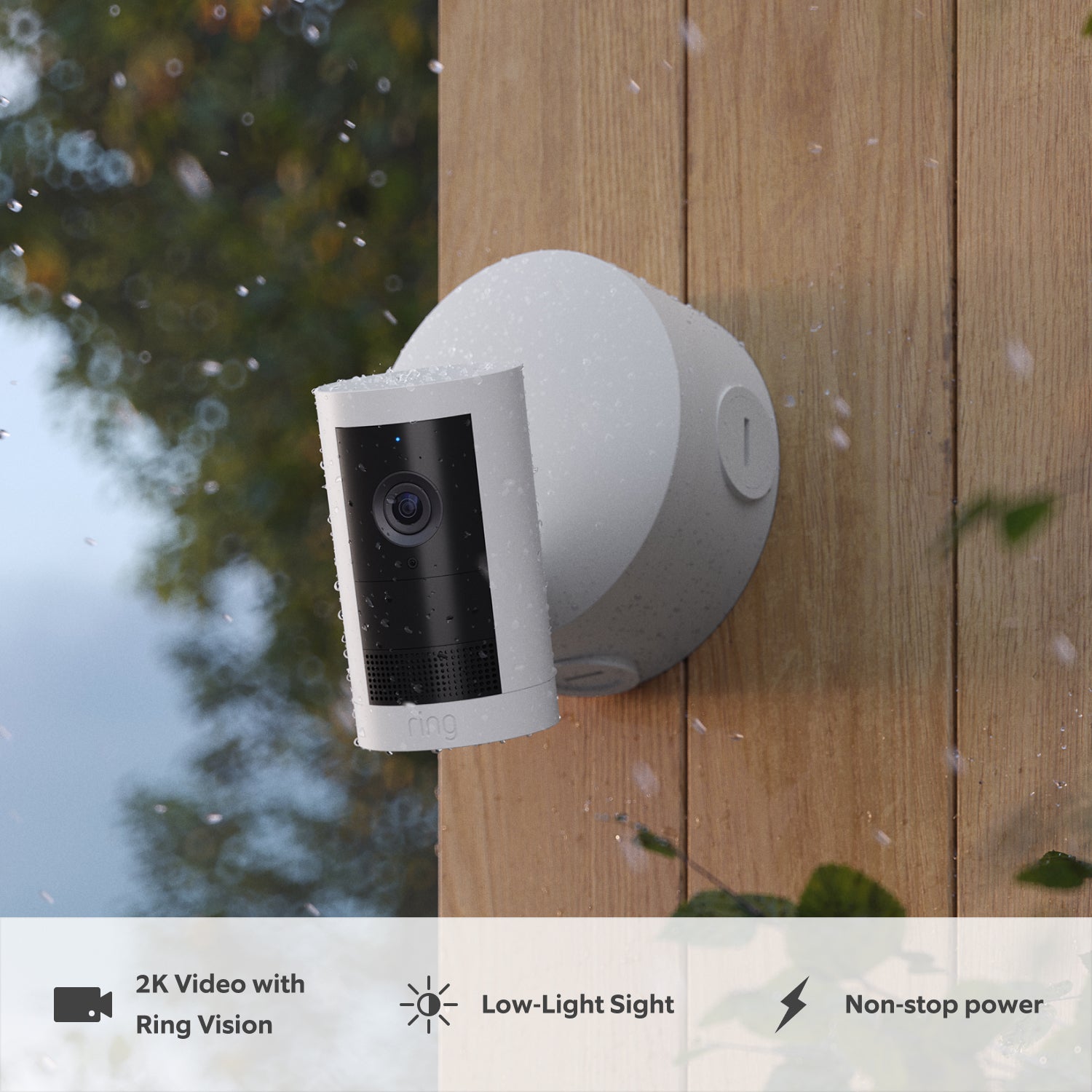 Outdoor Camera Plus with PoE Adapter (Featuring 2K Video with Ring Vis