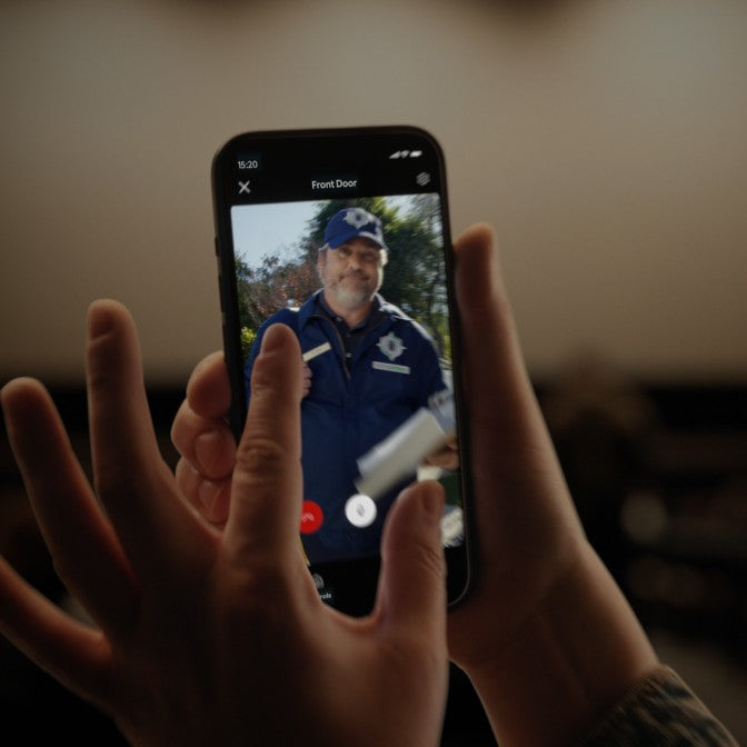Animated GIF: Movement through Ring camera lens with representations of hardware inside and its image clarity.