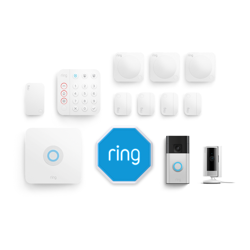 Alarm, Indoor Camera 2nd Gen + Battery Video Doorbell Pack - L (with siren)