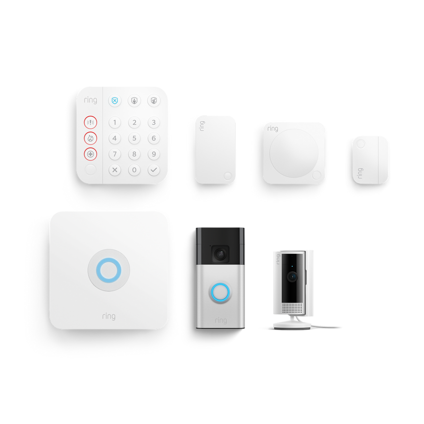 Alarm, Indoor Camera 2nd Gen + Battery Video Doorbell Pack - S